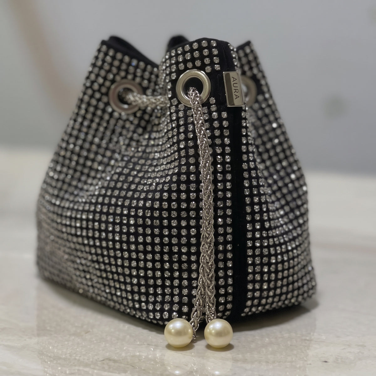 Crystal Bucket Bag