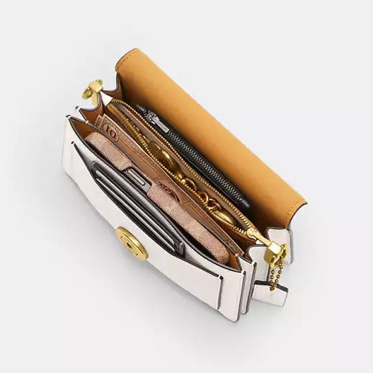 The Tabby Minimalist Leather Shoulder Bag – Chalk White